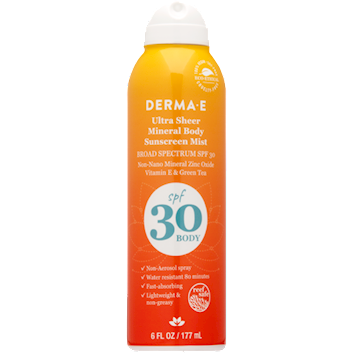 Derma E Ultra Sheer Mineral Sunscreen SPF 30, 6 fl oz, front of bottle