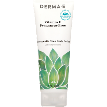Derma E Vitamin E Fragrance-Free Shea Lotion, 8 oz, front of tube