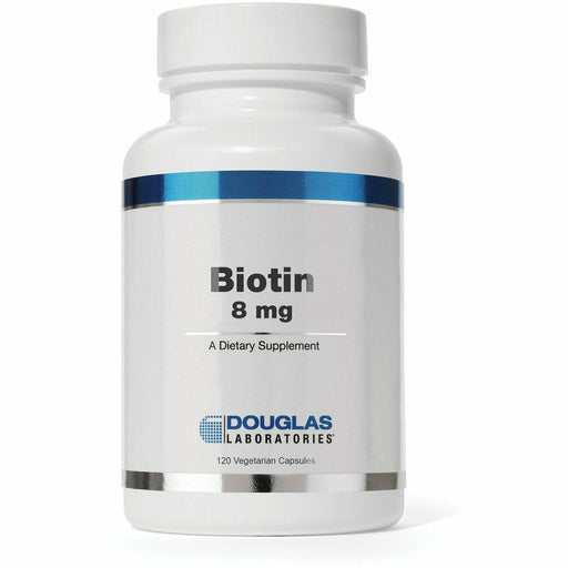 Douglas Labs Biotin 8 mg, 120 veg capsules, front of bottle
