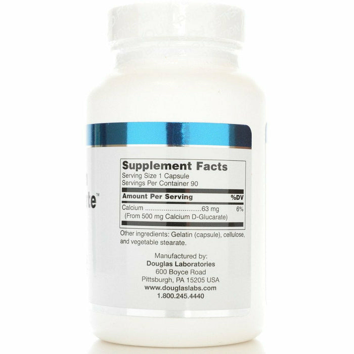 Douglas Labs Calcium D-Glucarate 500 mg 90 capsules supplement facts label