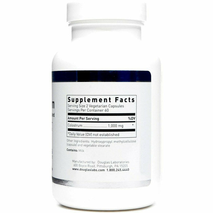 Douglas Labs Colostrum 120 veg capsules supplement facts label