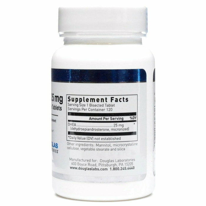 Douglas Labs DHEA 25 mg Dissolvable Tablets 120 tablets supplement facts label