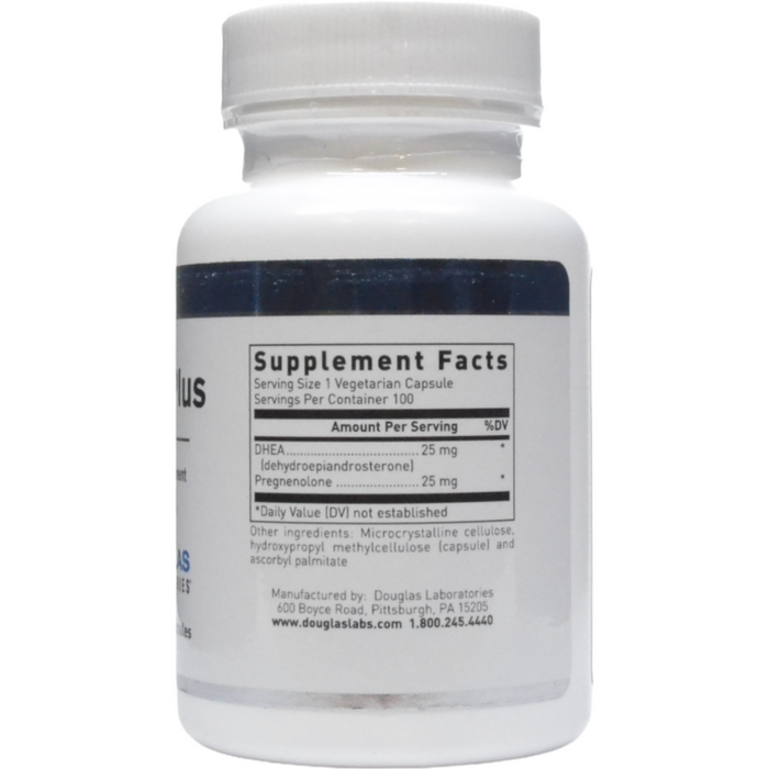 Douglas Labs DHEA Plus 25 mg 100 capsules supplement facts label