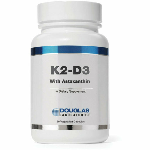 Douglas Labs K2-D3 w/Astaxanthin, 30 veg capsules, front of bottle
