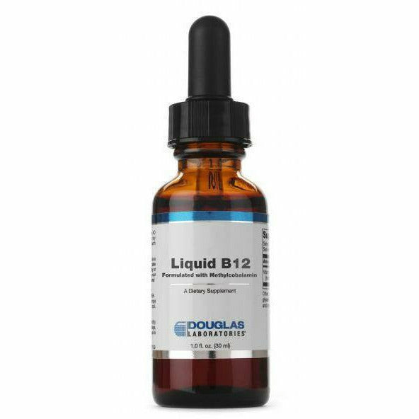 Douglas Labs Liquid B12, 1 fl oz, front of dropper bottle