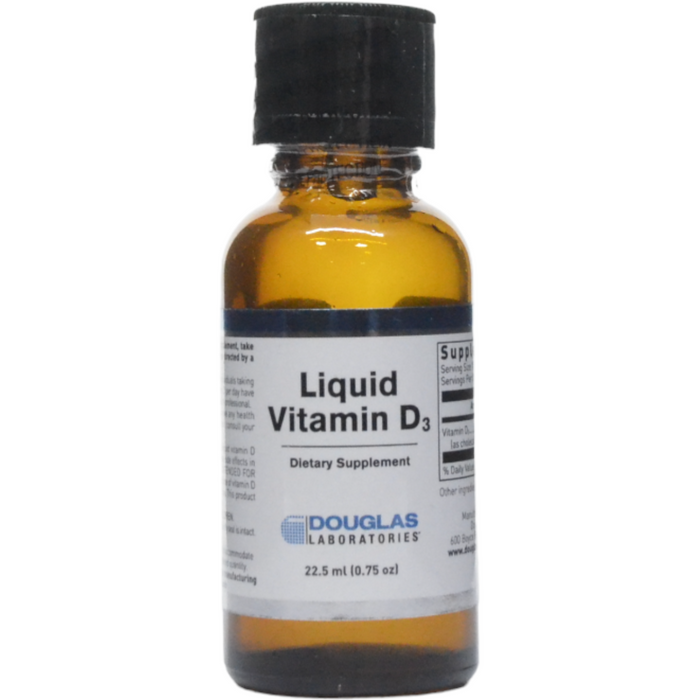 Douglas Labs Liquid Vitamin D3, 22.5 mL, front of dropper bottle