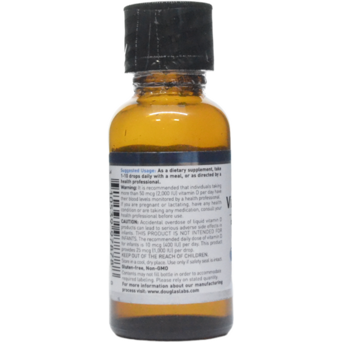 Douglas Labs Liquid Vitamin D3 22.5 mL suggested use label
