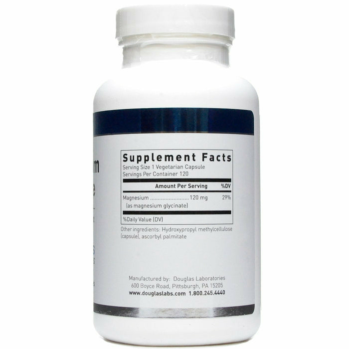 Douglas Labs Magnesium Glycinate 120 mg 120 capsules supplement facts label