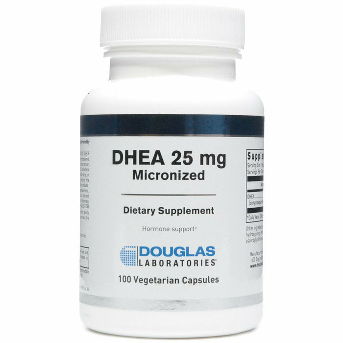 Douglas Labs Micronized DHEA 25 mg, 100 veg capsules, front of bottle