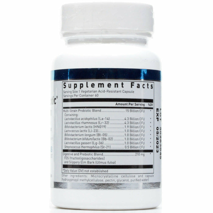 Douglas Labs Multi-Probiotic 15 Billion 60 capsules supplement facts label