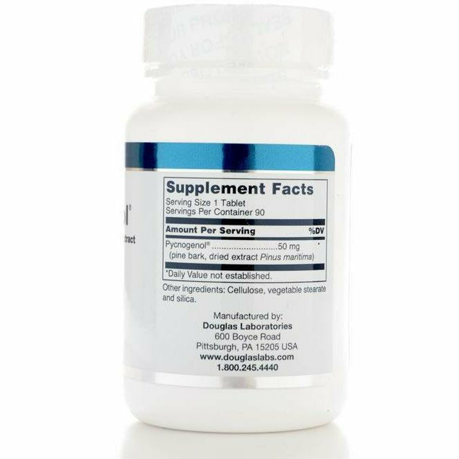 Douglas Labs Pycnogenol 50 mg 90 tablets supplement facts label