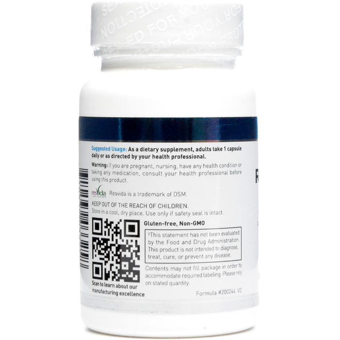 Douglas Labs Resveratrol 200 mg 30 veg capsules suggested use label