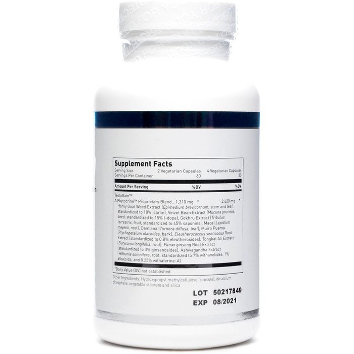 Douglas Labs Testo-Gain 120 capsules supplement facts label