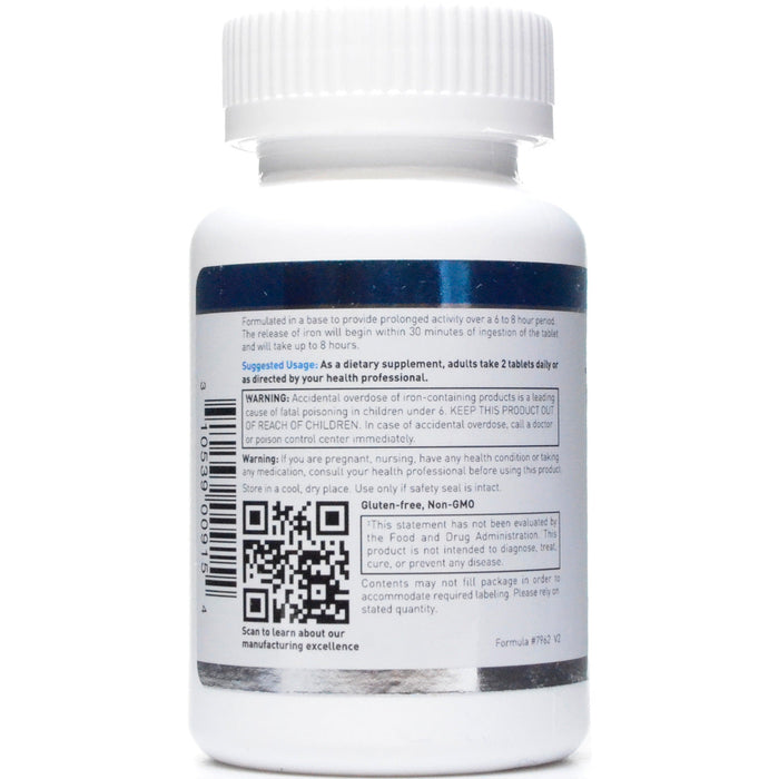 Douglas Labs Timed Release Iron 54 mg 90 tablets suggested use label