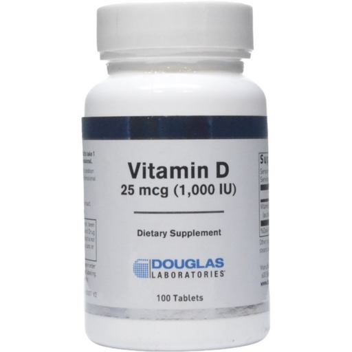 Douglas Labs Vitamin D-3 1,000 IU, 100 tablets, front of bottle