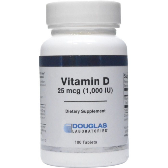 Douglas Labs Vitamin D-3 1,000 IU, 100 tablets, front of bottle