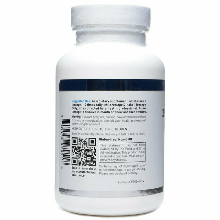Douglas Labs Zinc Lozenges 10 mg 100 lozenges suggested use label