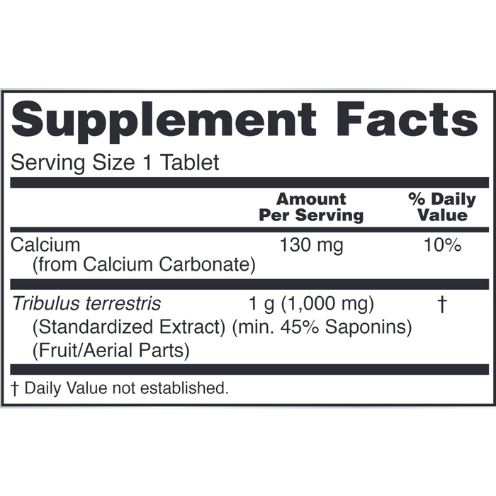 Tribulus 1,000 mg by NOW Supplement Facts Label
