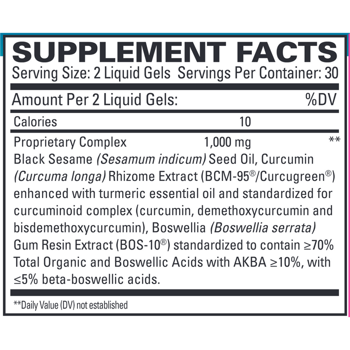 EuroMedica, Acute Pain Relief 60 liquid gels Supplement Facts Label