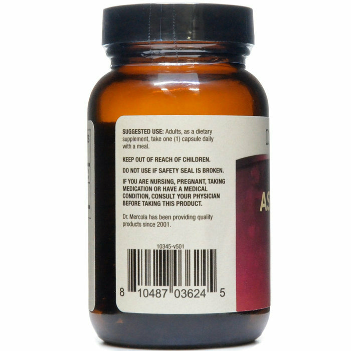 Dr. Mercola Astaxanthin 12 mg 30 capsules suggested use label