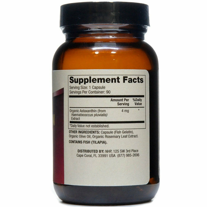 Dr. Mercola Astaxanthin 12 mg 30 capsules supplement facts label