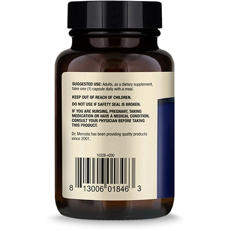 Dr. Mercola Berberine and MicroPQQ Advanced 30 capsules suggested use label