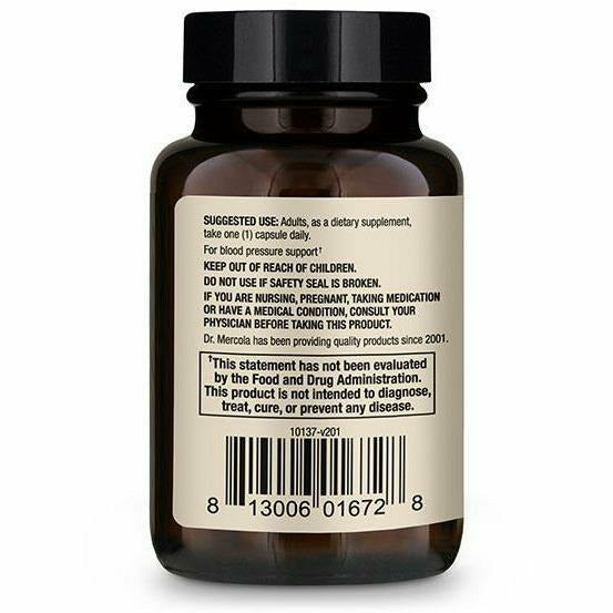 Dr. Mercola Blood Pressure Support 30 capsules suggested use label