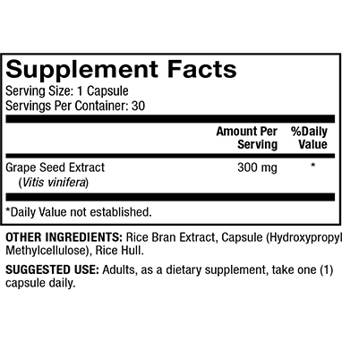 Dr. Mercola Blood Pressure Support 30 capsules supplement facts panel, close-up