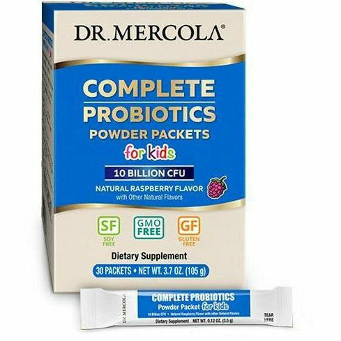 Dr. Mercola Complete Probiotics for Kids 10 Billion CFU, 30 packets, front of box