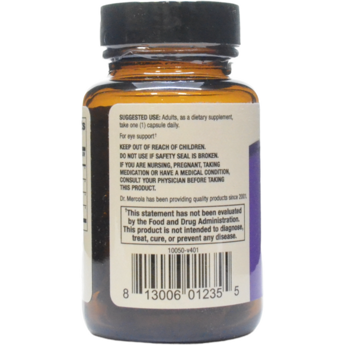 Dr. Mercola Eye Support 30 capsules suggested use label