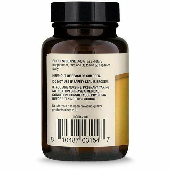 Dr. Mercola Fermented Beta Glucans 60 capsules suggested use label