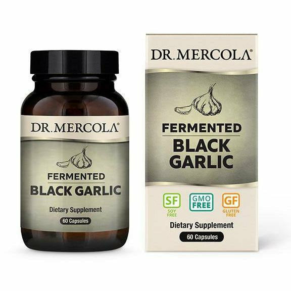 Dr. Mercola Fermented Black Garlic 800 mg, 60 capsules, front of bottle