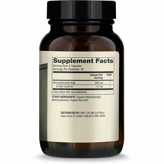 Dr. Mercola Fermented Black Garlic 800 mg 60 capsules supplement facts label
