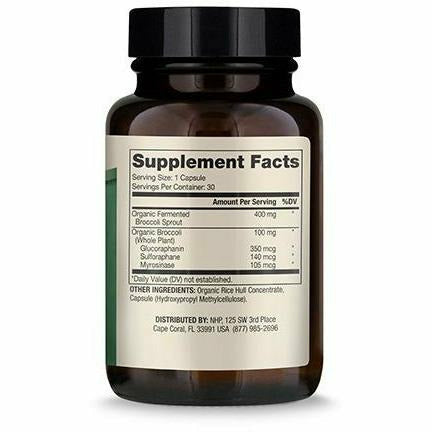 Dr. Mercola Fermented Broccoli Sprouts 30 capsules supplement facts label