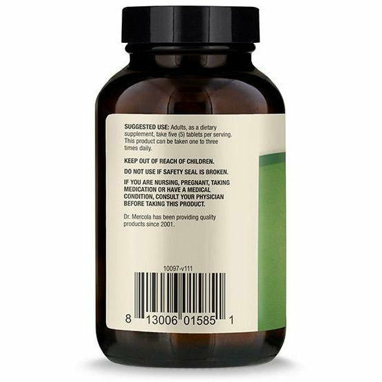 Dr. Mercola Fermented Chlorella 1000 mg 450 tablets suggested use label