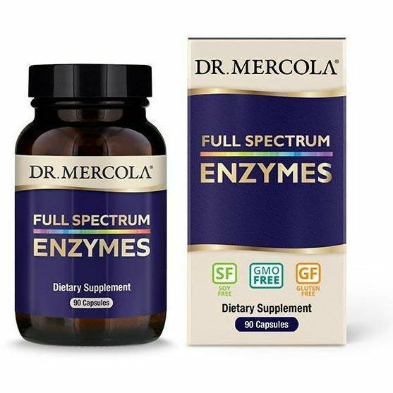 Dr. Mercola Full Spectrum Enzymes, 90 capsules, front of bottle