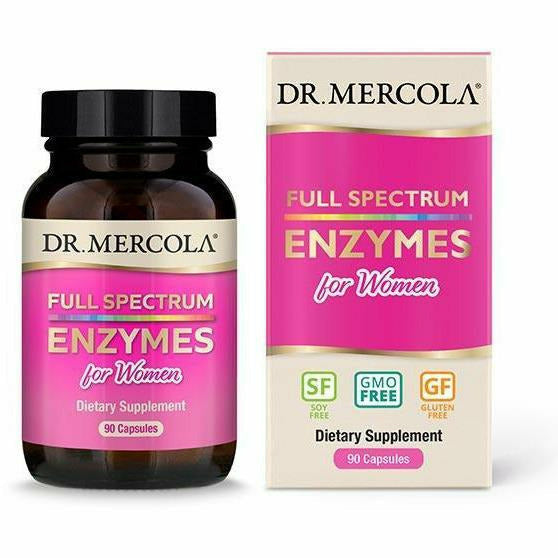 Dr. Mercola Full Spectrum Enzymes for Women, 90 capsules, front of bottle