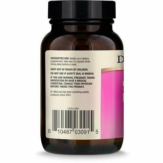 Dr. Mercola Full Spectrum Enzymes for Women 90 capsules suggested use label