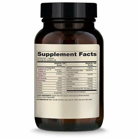 Dr. Mercola Full Spectrum Enzymes for Women 90 capsules supplement facts label