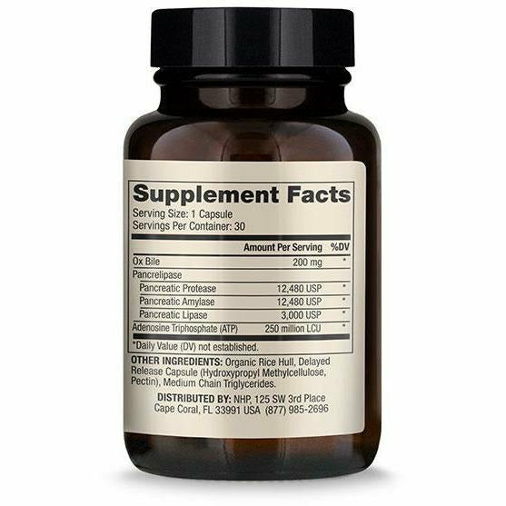 Dr. Mercola Gallbladder Enzymes 30 capsules supplement facts label