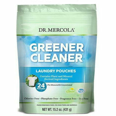 Dr. Mercola Greener Cleaner Laundry Pouches, 24 pouches, front of package