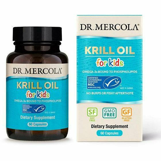 Dr. Mercola Krill Oil for Kids 320 mg, 60 capsules, front of bottle