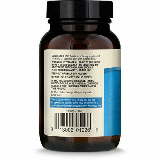 Dr. Mercola Krill Oil suggested use label