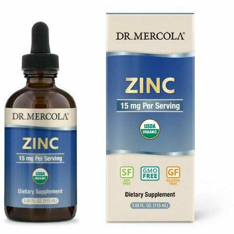 Dr. Mercola Liquid Zinc Drops 15 mg, 3.88 fl oz, front of bottle