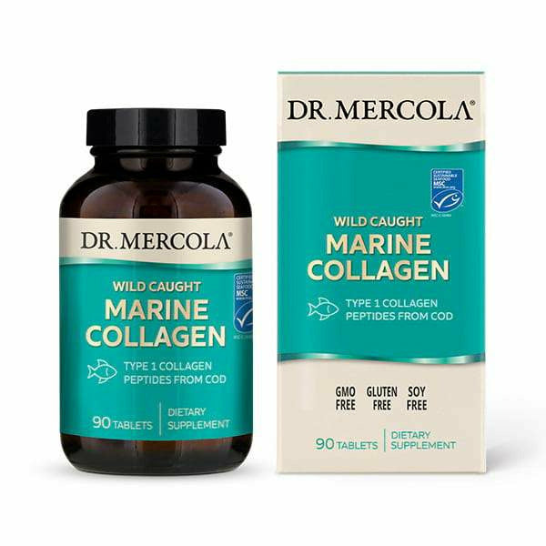 Dr. Mercola Marine Collagen, 90 tablets, front of bottle