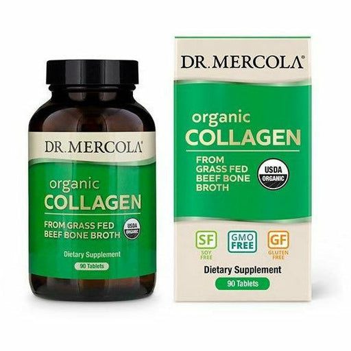 Dr. Mercola Organic Collagen from Grass Fed Beef Bone Broth, 90 tablets, front of bottle
