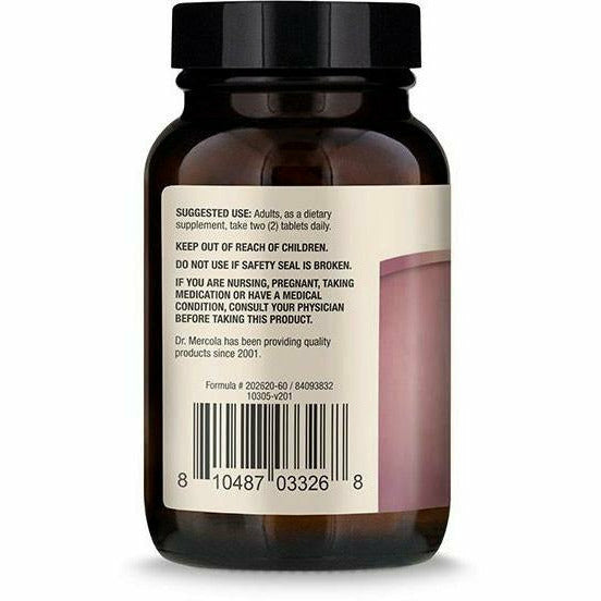 Dr. Mercola Organic Fermented Beets 60 tablets suggested use label