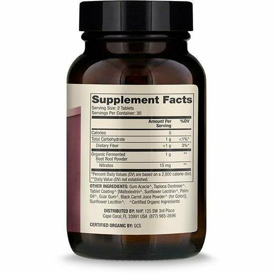 Dr. Mercola Organic Fermented Beets 60 tablets supplement facts label