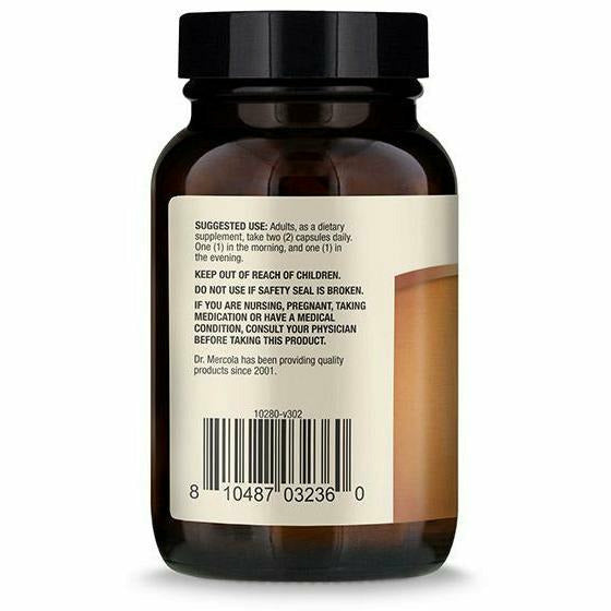 Dr. Mercola Organic Fermented Turmeric 60 capsules suggested use label
