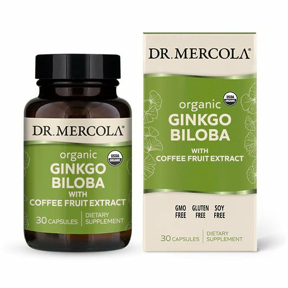 Dr. Mercola Organic Ginkgo Biloba, 30 capsules, front of bottle
